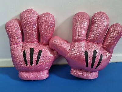 Official Disney Disneyland Paris Minnie Mouse Plush Hands Gloves Pink Glitter • £9.99