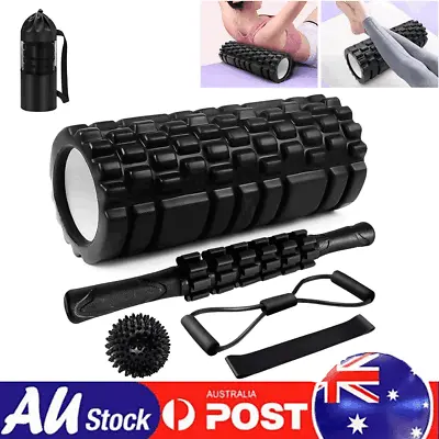 Yoga Roller Set Foam Roller Massage Ball Muscle Relief Resistance Band Pilates • $29.89