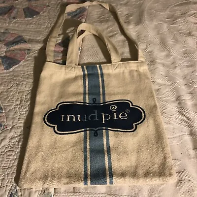 Mud Pie Beige Canvas Tote Book Bag • $9.99