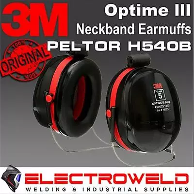 3M H540B Peltor Neckband Earmuffs Optime III 3 Ear Muffs Behind Head Neck Band • $56.95