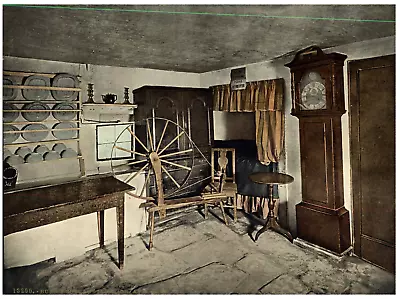 Ayr. Burn's Cottage Indoor. Vintage Photochromy Photochromy Vintage P • $84.18