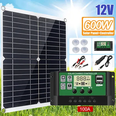 £10.89 • Buy 600W Solar Panel Kit Battery Charger 100A Controller For Car Van Caravan Boat
