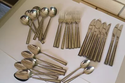 33 Pieces Vintage Retro WATERTOWN Korea Cutlery Spoons Forks Knives • $65