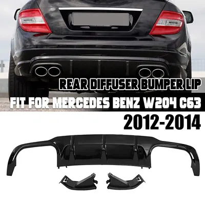 Rear Diffuser Glossy Black For Mercedes W204 C250 C300 C350 C63 AMG 2012-2015 US • $119.98