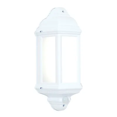 £25.28 • Buy HALBURY Outdoor LED Wall Light - PIR Motion Sensor White Lantern Waterproof IP44