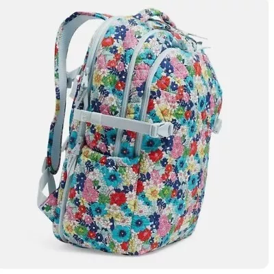 NWT Vera Bradley Expandable Backpack Far Our Floral  Multiple Zipper Pockets • $85