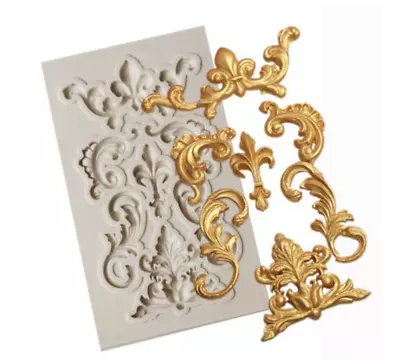 £3.25 • Buy Vintage Silicone Fondant Mould Relief Baroque Cake Lace Border Sugar Craft UK