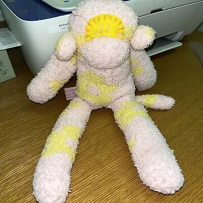 £2 • Buy Handmade Sock Monkey - Cute Pink And Yellow Fleece