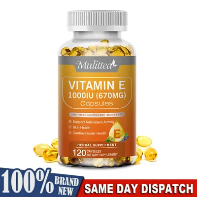 Mulittea Vitamin E 1000 IU - 120 Softgel Capsules Antioxidant Support Eye Health • $13.88