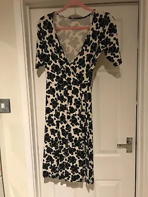 M&S Wrap Style Dotty Fit-flare Dress - Size 8uk - Free P&p  • £5.99