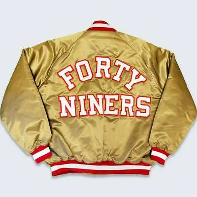 $79.99 • Buy San Francisco Forty Niners Replica Satin Gold Bomber Jacket - 49ers Gold Jacket