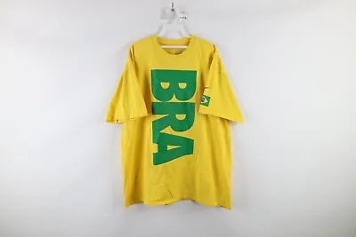 $49.95 • Buy Vintage Nike Mens 2XL XXL Faded Brasil Brazil World Cup Soccer Spell Out T-Shirt