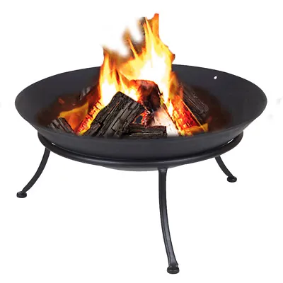 Cast Iron Fire Bowl Traditional Log Fire Pit Outdoor Heating Camp Site Barbecue • £15.99