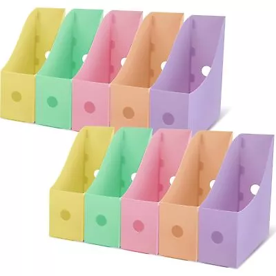 10 Pack Plastic Magazine Holders 5 Light Colors Magazine Storage Box File Org... • $31.55