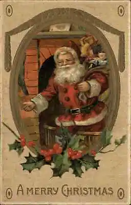 $13.31 • Buy Christmas Santa Claus Ornate Border C1910 Embossed Postcard Bnhs