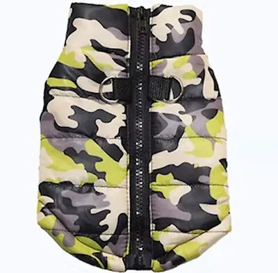 Dog Puppy Pet Lime Green Black Camo Waterproof Puffa Padded Quilt Coat Jacket! • £9.99