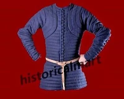 GAMBESON MEDIEVAL PADDED FULL SLEEVES ARMOR REENACTMENT X-mas Gift • £71.93