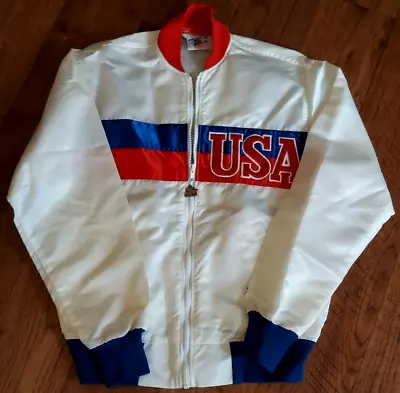 Vintage Starter Jacket Team USA Olympics Satin Jacket Size M New Haven CT • $39.99