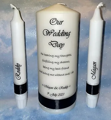 Wedding Unity Marriage Personalised Candles Keepsake • £19.99