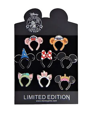 Mickey Ears Headband Authentic Disney Trading Pin Set ~ 8 Total LE Pins ~ NEW • $28.99