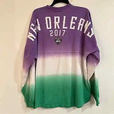 Mardi Gras New Orleans Tie Dye Spirit Jersey Fanatics Green Purple Large • $35.40