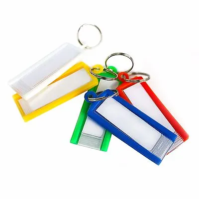 50 Assorted Colour Key Ring ID Label Address Identity Name Card Luggage Tags /T4 • £4.49