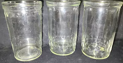 3 Vintage Jelly Jar Juice Glasses With Diamond And Raised Star Patterns • $22.95