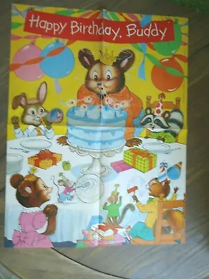 Vintage 1970s Poster Buddy Has A Birthday Xerox Education Publications Bears • $9.99