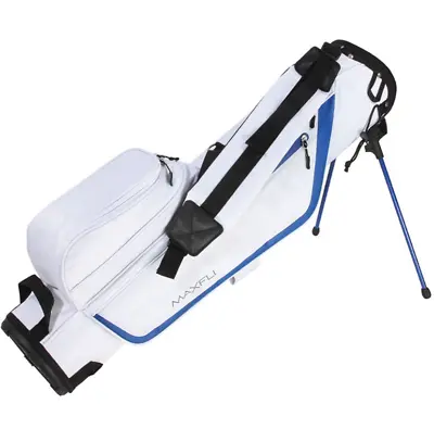 MAXFLI SUNDAY Golf Club Stand Bag - 5 Pockets - 3-way Padded - White & Blue • $119.99