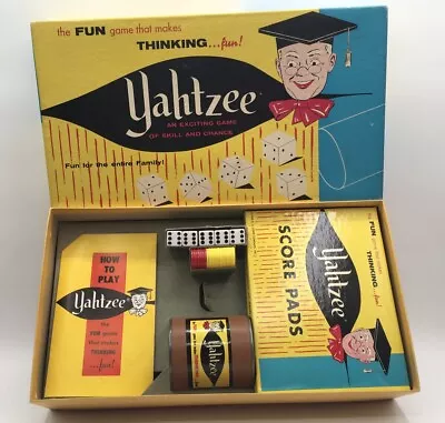 Vtg Original 1956 Yahtzee Dice Game #950 The Retro Game That Makes Thinking Fun • $15.95