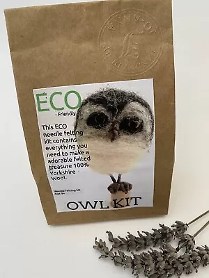 Eco Needle Felting Owl Making Kit 🌈DIY Wool Felting Craft Kit For Beginners • £12.99