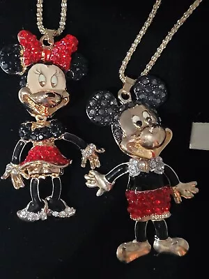 Betsey Johnson Mickey & Minny Mouse 3D Fully Jointed Pendant SET • $31.99