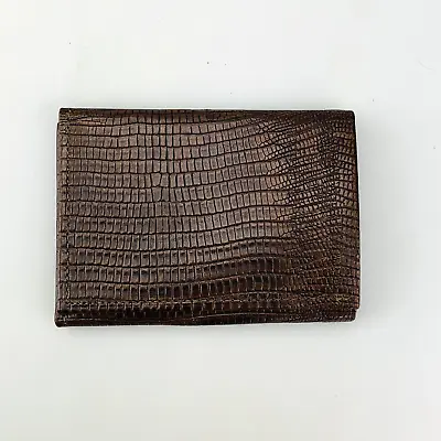 Royal Crest Trifold Wallet Brown Snakeskin Texture Leather Made In USA Vintage • $26.99