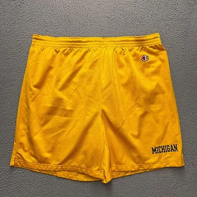 Vintage Michigan Wolverines Mesh Shorts Mens XL Yellow Champion Athletic Gym • $20.76