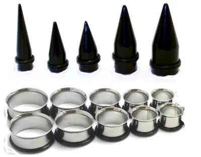  7/16 - 3/4 Inch Ear Stretching Tapers Steel Tunnels Plugs Gauges 1/2 9/16 5/8 • $25.48