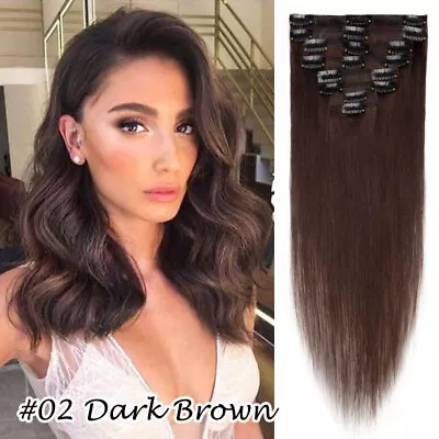 CLEARANCE 100% Human Hair Seamless Clip In Remy Hair Extensions Full Head Blonde • $18.57