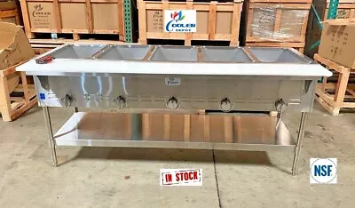 NEW 72  Food Wells Warmer Bain Marie Buffet Cafeteria 5 Compartment NATURAL GAS • $2126.59