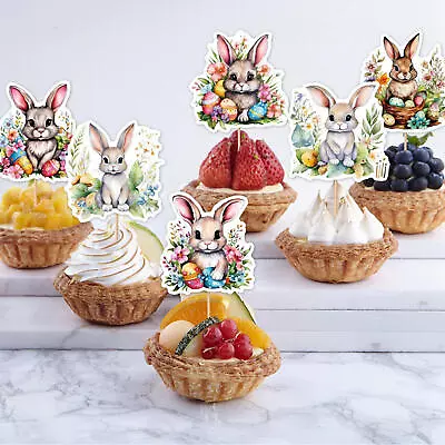 8Pcs Bunny Cupcake Toppers - Easter Baby Shower Birthday Party Decorations NEW • $7.38