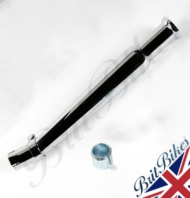 £72.99 • Buy Universal Right Chrome 20 Tulip End Megaphone Upswept Motorbike Exhaust Silencer