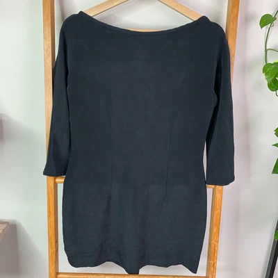 $50 • Buy Scanlan Theodore Blouse Womens 12 Silk ¾ Sleeve Black
