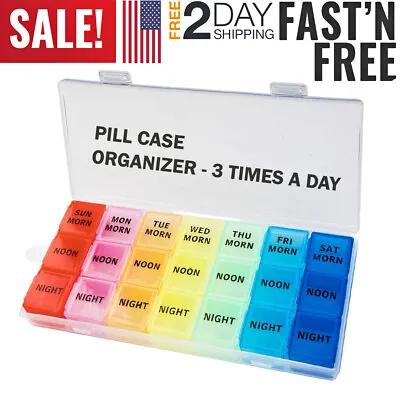 7 Day Weekly Pill Organizer Case Portable Color Coded Container Medicine Holder • $7.99
