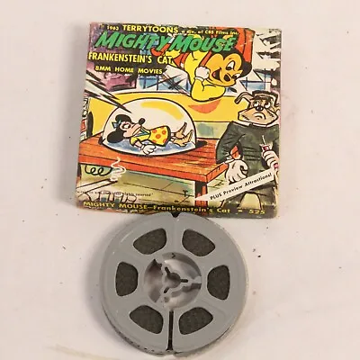 Mighty Mouse Frankenstein’s Cat 8mm Film 1963 Vintage Terrytoons 3  Reel B&W • $18.95