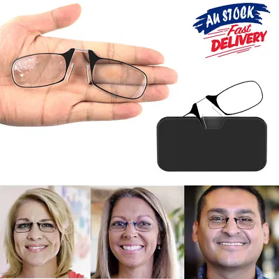 Easy Carry Ultra Thin Nose Clip Presbyopic Ultralight Reading Glasses Portable • $9.75