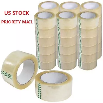 Clear Tape 110 Yards Per Roll  For Moving /Packaging /Shipping  6 12 18 36 Rolls • $6.99