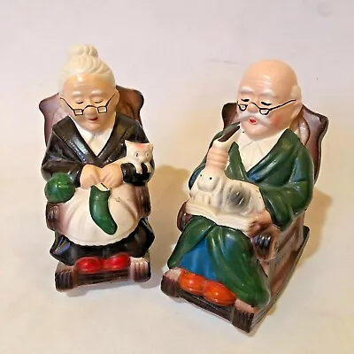 Vintage Ceramic Grandma + Grandpa Money Box Rocking Chair • $81