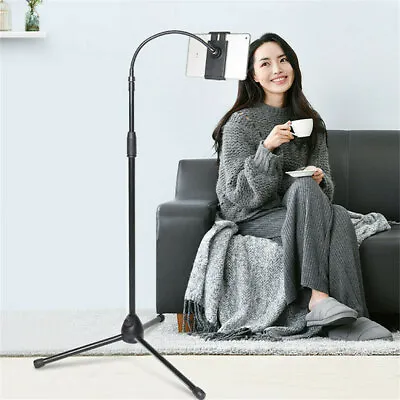 Tripod Floor Stand Holder Adjustable Gooseneck For IPad IPhone Tablet Durable • £16.79