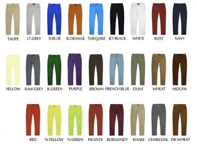 Victorious Mens Colored Twill Skinny Fit Jeans Pants Casual  • $29.95