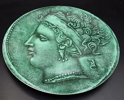 VTG Piero Fornasetti Nummus Roman Coin Series 10  Green Plate #5 MINT! • $599.95