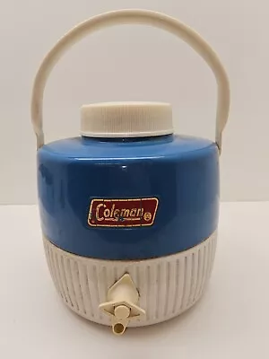 Vintage Coleman 1 Gallon Green White Water Cooler Jug Dispenser W/ Lid Made USA • $14.95