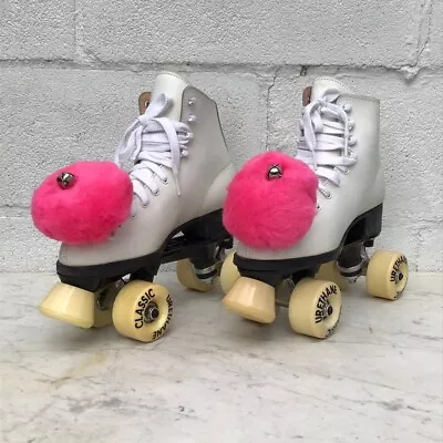 Pacer Vintage White Leather Freestyle Women's Youth Roller Skates Size 6  • $110